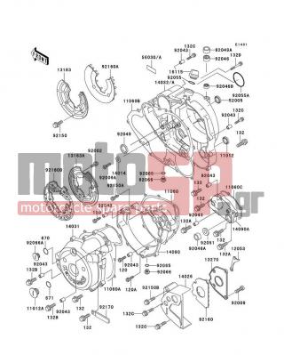 KAWASAKI - KLX650 1996 - Engine/Transmission - Engine Cover(s) - 132Y0640 - BOLT-FLANGED-SMALL