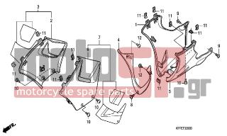 HONDA - CBR125R (ED) 2004 - Body Parts - UNDER COWL(CBR125R/ RS/RW5 /RW6/RW8) - 64300-KPP-860ZA - COWL SET, R. UNDER (WL) *TYPE1*