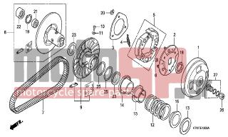 HONDA - SH300A (ED) ABS 2007 - Engine/Transmission - DRIVEN FACE - 22100-KFG-000 - OUTER COMP., CLUTCH