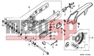 HONDA - XL650V (ED) TransAlp 2001 - Frame - SWINGARM/CHAIN CASE - 93901-25080- - SCREW, TAPPING, 5X8
