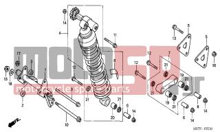 HONDA - XL1000V (ED) Varadero 2002 - Suspension - REAR CUSHION - 90128-GC4-003 - BOLT, FLANGE, 10X67