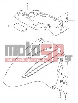 SUZUKI - AN250 (E2) Burgman 2001 - Body Parts - FRONT FENDER (MODEL W/X) - 53111-14F00-Y4M - FENDER, FRONT (MAROON)