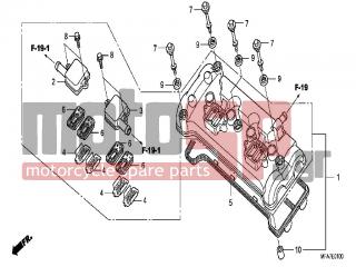 HONDA - CBF1000A (ED) ABS 2006 - Engine/Transmission - CYLINDER HEAD COVER - 12332-MFA-D00 - COVER, L. REED VALVE