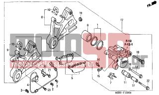 HONDA - CBF600S (ED) 2004 - Brakes - REAR BRAKE CALIPER - 43215-KZ4-J41 - PIN, HANGER