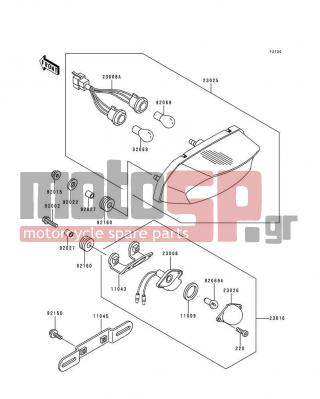 KAWASAKI - NINJA® ZX™-7RR 1996 -  - Taillight(s) - 11045-1387 - BRACKET,LICENSE