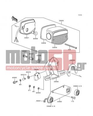 KAWASAKI - POLICE 1000 1996 -  - Taillight(s) - 23036-052 - BRACKET-TAIL LAMP,