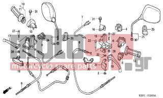 HONDA - SCV100F (ED) Lead 2005 - Frame - HANDLE LEVER/SWITCH/CABLE - 53168-KRP-980 - HOUSING, UNDER THROTTLE