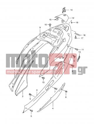 SUZUKI - AN150 Y (E34) 2000 - Body Parts - FRAME COVER (MODEL X/Y) - 47231-20E10-Y0J - COVER, SIDE LOWER LH (GRAY)