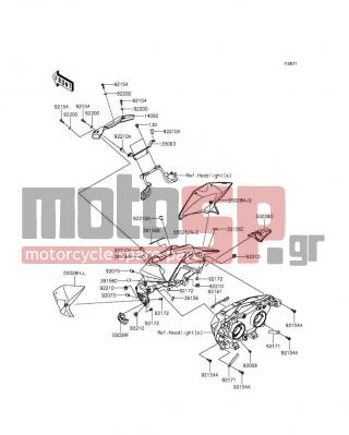 KAWASAKI - ZR800 (EUROPEAN) 2014 - Body Parts - Cowling - 14092-0964 - COVER,METER