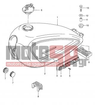 SUZUKI - GN250E T (E2) 1996 - Body Parts - FUEL TANK (MODEL Y) - 44100-383E0-19A - TANK ASSY, FUEL (RED)