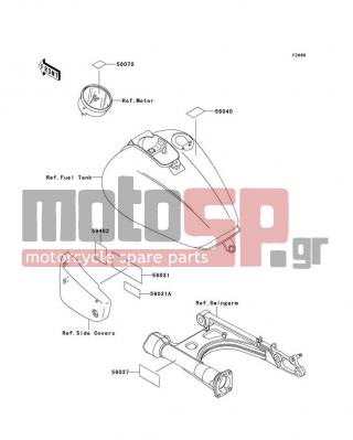 KAWASAKI - VULCAN 1500 CLASSIC 1996 - Body Parts - Labels - 59462-1894 - LABEL-CERTIFICATION,EVPO ROUT