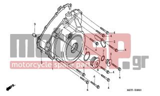 HONDA - CBF500A (ED) ABS 2006 - Engine/Transmission - LEFT CRANKCASE COVER - 11322-MY5-600 - CLAMP, CORD