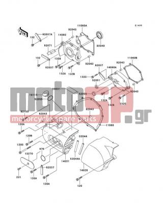 KAWASAKI - VULCAN 800 CLASSIC 1996 - Engine/Transmission - Left Engine Cover(s) - 11060-1685 - GASKET,MECHANISM COVER