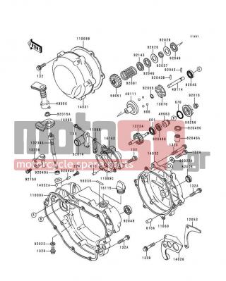 KAWASAKI - KDX200 1995 - Engine/Transmission - Engine Cover(s) - 56030-1150 - LABEL,CLUTCH COVER,0.70L