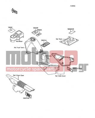 KAWASAKI - KLR650 1995 - Body Parts - Labels - 56037-1543 - LABEL-SPECIFICATION,TIRE&LOAD