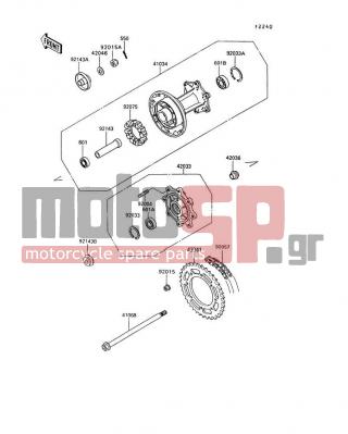 KAWASAKI - KLR650 1995 -  - Rear Hub - 550D4035 - PIN-COTTER,4.0X35