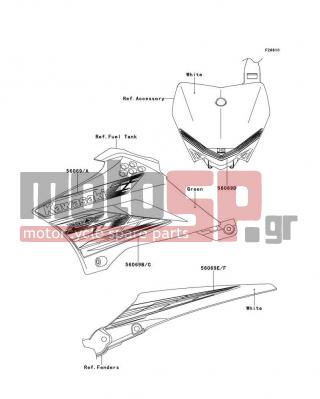 KAWASAKI - KLX®110 2013 - Body Parts - Decals(CDF) - 56069-2020 - PATTERN,SHROUD,UPP,LH