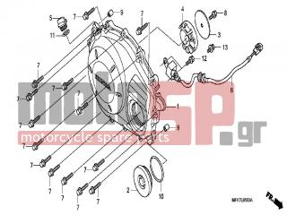HONDA - CBF1000A (ED) ABS 2006 - Engine/Transmission - RIGHT CRANKCASE COVER - 11333-MZ1-000 - PLATE, CLUTCH COVER RUBBER
