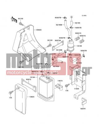 KAWASAKI - KLX650 1995 - Body Parts - Fuel Evaporative System - 14024-1401 - COVER,CANISTER
