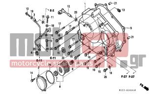 HONDA - XR250R (ED) 2001 - Engine/Transmission - RIGHT CRANKCASE COVER - 11335-KCE-670 - PIPE COMP., OIL PASS