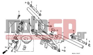 HONDA - CBR1000F (ED) 1995 - Frame - HANDLE PIPE/TOP BRIDGE - 91059-KY2-711 - SCREW, TAPPING, 3X16