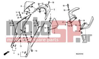 HONDA - VFR1200FB (ED) 2011 - Body Parts - REAR COWL - 77220-MGE-000ZA - COWL, R. RR. *NHA30M*
