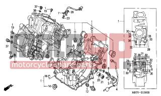 HONDA - XL1000V (ED) Varadero 2003 - Engine/Transmission - CRANKCASE - 95701-0804000 - BOLT, FLANGE, 8X40