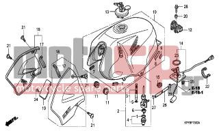 HONDA - CBF250 (ED) 2006 - Body Parts - FUEL TANK - 64310-KPF-790ZD - SHROUD SET, L. *PB350C*