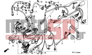 HONDA - XRV750 (IT) Africa Twin 1992 - Electrical - WIRE HARNESS/ IGNITION COIL - 38306-KJ6-740 - SUSPENSION, WINKER RELAY