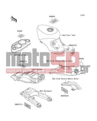 KAWASAKI - NINJA® ZX™-11 1995 - Body Parts - Labels - 56031-1833 - LABEL-MANUAL,CHAIN