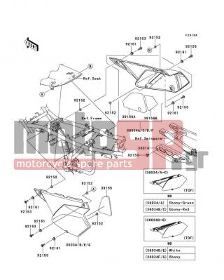 KAWASAKI - KLX®250S 2013 - Body Parts - Side Covers/Chain Cover(TCF/TDF) - 36034-5475-266 - COVER-SIDE-SUB,B.WHITE