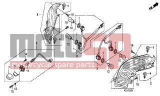 HONDA - FES125 (ED) 2007 - Electrical - REAR COMBINATION LIGHT (FES1257-A7) (FES1507-A7) - 93901-34480- - SCREW, TAPPING, 4X16