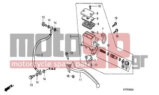 HONDA - SH125 (ED) 2009 - Brakes - RR. BRAKE MASTER CYLINDER (SH125/R/150/R) - 93600-040121G - SCREW, FLAT, 4X12