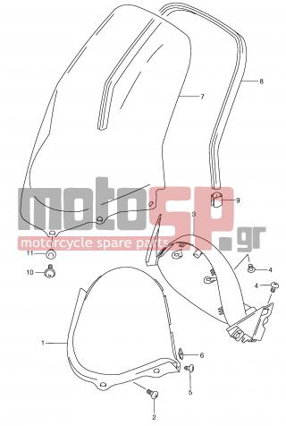 SUZUKI - AN400 (E2) Burgman 2001 - Body Parts - WINDOW SCREEN (MODEL X/Y) - 94421-14F00-Y0J - PANEL, METER (GRAY)