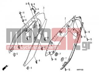 HONDA - CBF125M (ED) 2009 - Body Parts - REAR COWL - 77230-KWF-900ZA - COWL, RR. UPPER *NH1*