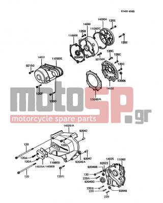 KAWASAKI - POLICE 1000 1995 - Engine/Transmission - Engine Cover(s) - 14026-1202 - COVER-CHAIN