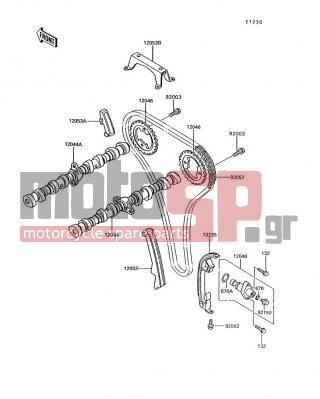 KAWASAKI - VOYAGER XII 1995 - Engine/Transmission - Camshaft(s)/Tensioner - 13235-1058 - GUIDE-COMP,CHAIN,RR