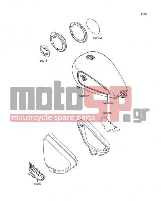 KAWASAKI - VULCAN 750 1995 - Εξωτερικά Μέρη - Decals(Red/Red) - 56050-1773 - MARK,SIDE COVER,RH