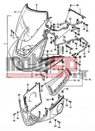 SUZUKI - GS1150 G 1986 - Body Parts - COWLING (GSX1100EFE E2) - 02142-05105-000 - DISCONTINUED