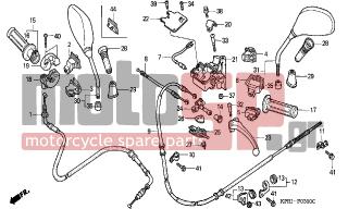 HONDA - SH150 (ED) 2001 - Πλαίσιο - HANDLE LEVER/SWITCH/CABLE - 43455-GCK-000 - CLAMPER, RR. BRAKE CABLE