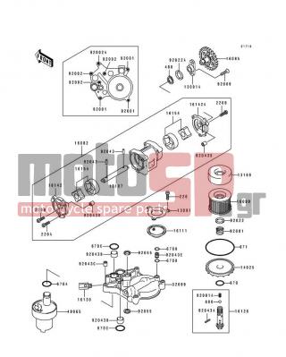 KAWASAKI - ZR1100 ZEPHYR 1995 - Κινητήρας/Κιβώτιο Ταχυτήτων - Oil Pump/Oil Filter - 16142-1070 - COVER-PUMP,LH