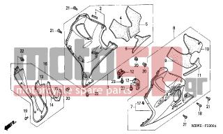 HONDA - CBR600F (ED) 2002 - Body Parts - LOWER COWL - 64560-MBW-000ZA - COWL, INNER HALF *NH1*