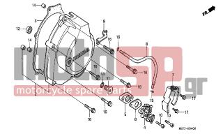 HONDA - FES125 (ED) 2000 - Engine/Transmission - RIGHT CRANKCASE COVER-OIL PUMP