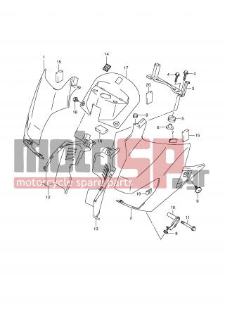 SUZUKI - GSR600A (E2) 2008 - Body Parts - FUEL TANK SIDE COVER (MODEL K9) - 01550-0845A-000 - BOLT