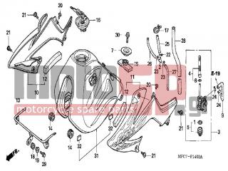 HONDA - FMX650 (ED) 2005 - Body Parts - FUEL TANK - 17555-MFC-640ZD - SHROUD SET, L. (WL) *TYPE4*