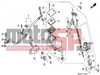 HONDA - NX650 (ED) 1988 - Brakes - REAR BRAKE MASTER CYLINDER - 45521-HA2-006 - PLATE, DIAPHRAGM