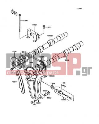 KAWASAKI - CONCOURS 1994 - Engine/Transmission - Camshaft(s)/Tensioner - 12053-1114 - GUIDE-CHAIN,FR
