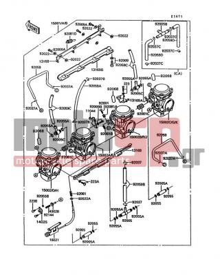 KAWASAKI - CONCOURS 1994 - Engine/Transmission - Carburetor - 15002-1347 - CARBURETOR,LH,INSIDE