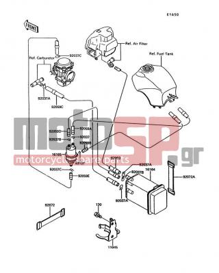 KAWASAKI - CONCOURS 1994 - Body Parts - Fuel Evaporative System(CA) - 92037-1712 - CLAMP