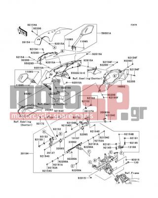 KAWASAKI - NINJA® 1000 2013 - Body Parts - Cowling(Upper) - 55028-0343-660 - COWLING,UPP,M.S.BLACK